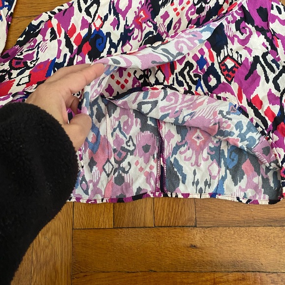 Zara Print Crop Top Women's Multicolor Wrap Style High Neck Viscose - Size M - Picture 3 of 7